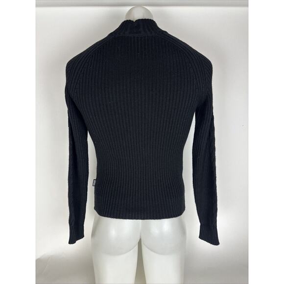 Versace Black Argyle Ribbed Knit Sweater Pullover Women Size M - Picture 4 of 8